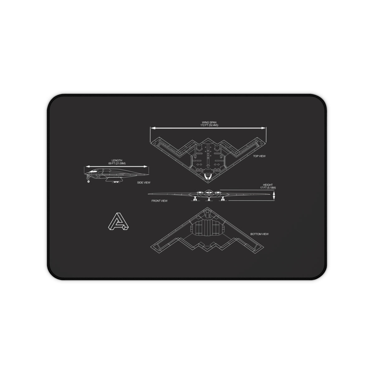B-2 Spirit Blueprint AB Soft Desk Mat